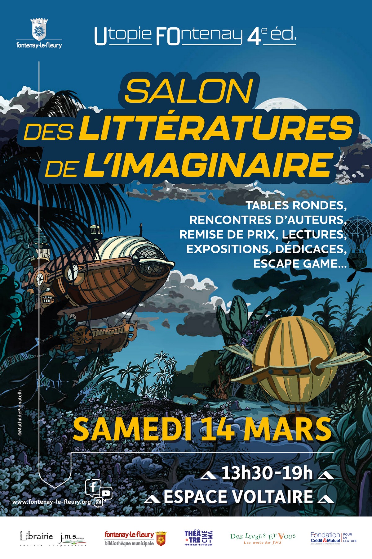 Le salon des littératures de l'imaginaire Utopie, le 14 mars à Fontenay le Fleury